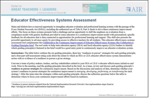 Educator Effectiveness System Assessment