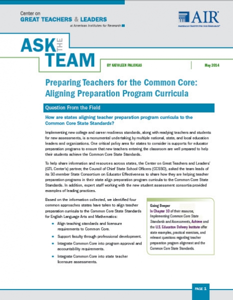 Preparing Students for the Common Core